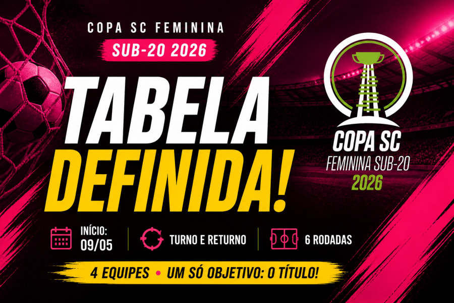 Copa SC Feminina Sub-20 2026: tabela completa, jogos e datas da competição